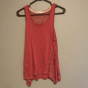Tank with lace on back